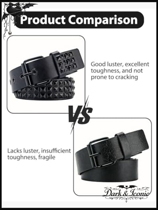 Double Grommet Star Studded Belt with Chains Punk Y2K